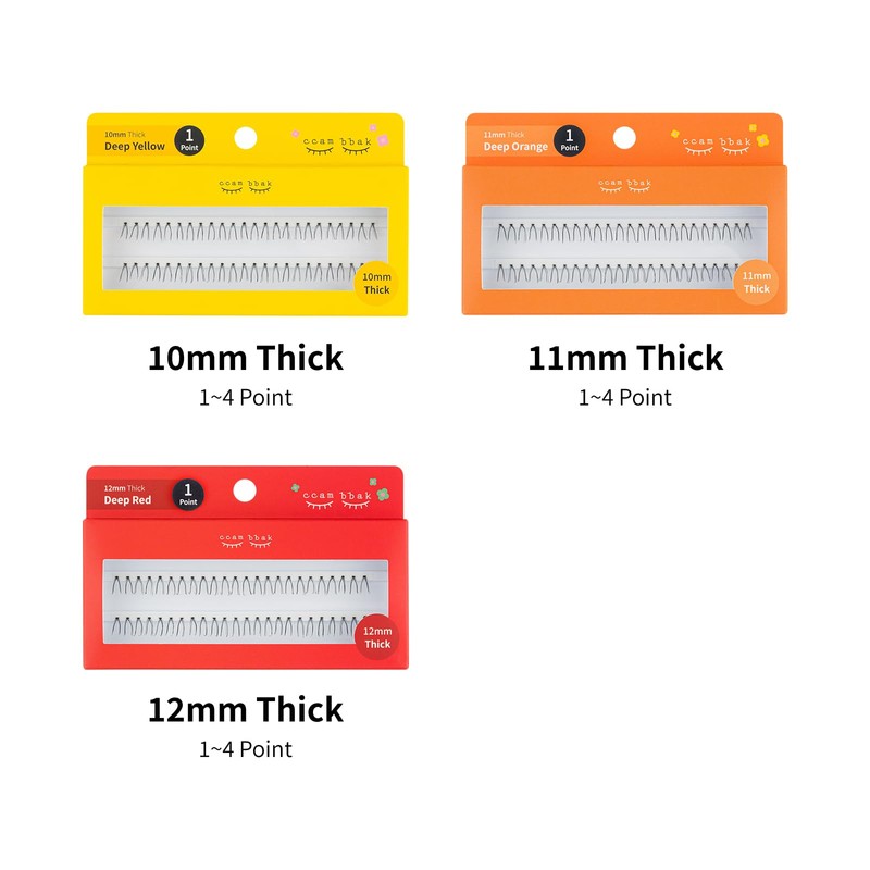 CCAMBBAK Original Light/Thick Eyelashes (10mm (Brown), 2Point)