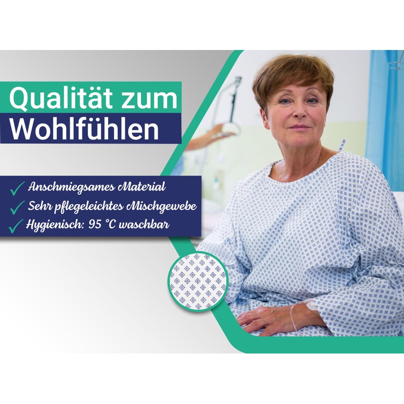 ZOLLNER Patient Shirt Open Back - with Long Sleeves and