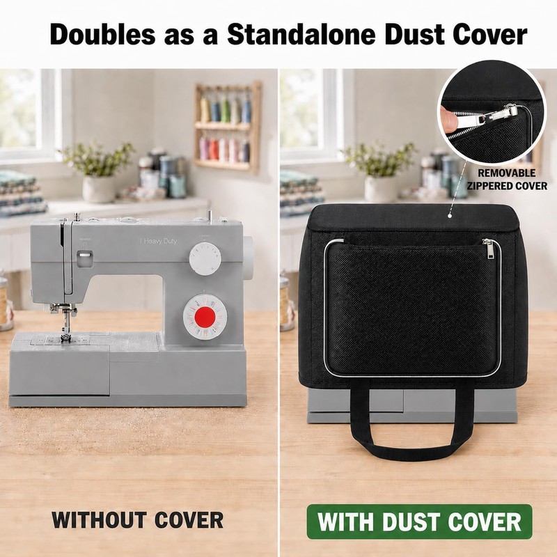 Steadtep 2-in-1 Sewing Machine Carrying Case with Removable Top Cover