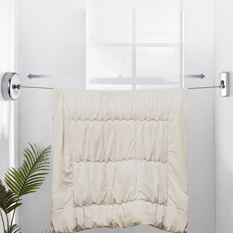 Retractable Clothesline Steel Wire Hole Free Laundry Line Clothes Line