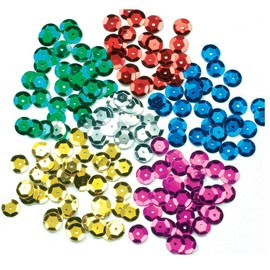 Baker Ross EX4523 Coloured Sequins Value Pack — Kids' Crafts and Art Projects, Cards, Party Bags, and Decorations (90g), Assorted