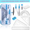 Zonon 6 Sets Math Geometry Kit Student 10 Pcs Shatterproof