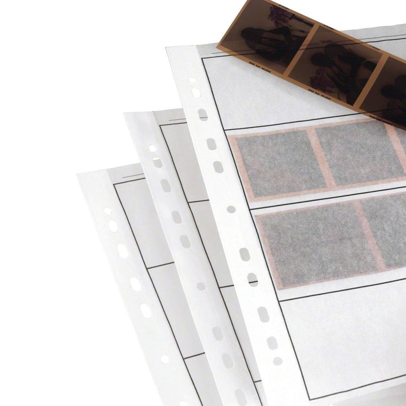 100 x Negative Filing Sheets for 120 Film. Acid-Free, Archival