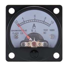 Baomain Ammeter AC 0-10A Round Analog Panel Meter Class 2.5 Accuracy Black SO-45