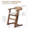 Solid Wood Toddler High Chair Modern Design Adjustable Height Easy