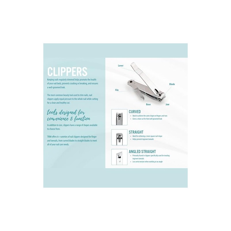 Trim Straight Edge Toenail Clipper with File, 0.94 Ounce