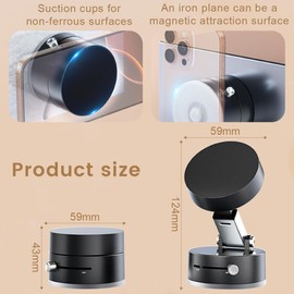 CATOR Car Phone Holder, [Ultra Strong Suction Cup] Car Phone Holder, Foldable Phone Holder, Black