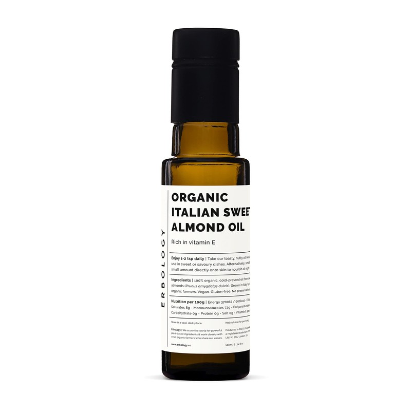 Erbology Aceite de almendra dulce orgánico prensado en frío, 100