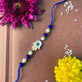 I Jewels Rakshabandhan - Rakhi de ojo malvado esmaltado con Roli Chawal para Bhaiya/Brother/Bro/Men (R126)