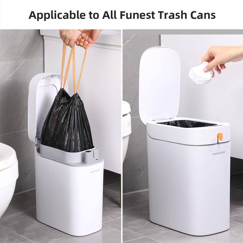 funest Small Drawstring Trash Bag,Easy to Tear and Pack,4 Gallon