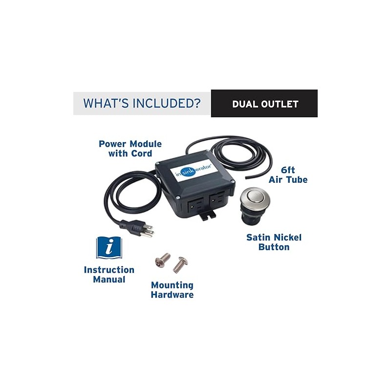 InSinkErator Garbage Disposal Air Switch Kit, Dual Outlet Sink Top