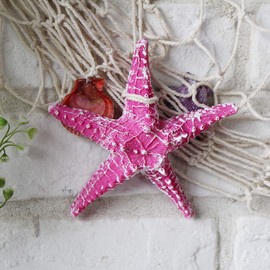 Creative Mediterranean Style Design Beach Starfish Resin Five-Pointed Star in Rose Home Restaurant Kindergarten Wall Hanging Decoration