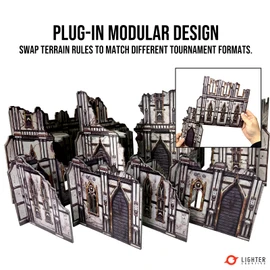 Lighter Creative 10PCS 40K Terrain Set with 16PCS Bases for WH40K Chapter Approved Tournament Companion, 40K Terrain Battlezone Creation Kit