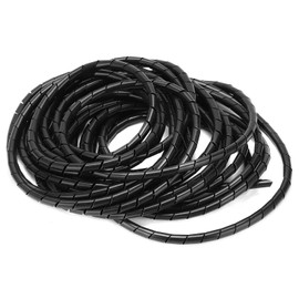 Smooth Spiral Wire Wrap Cable Organizer for Wiring in Computer Room, Workshop, Home Life, 10 Meters Black Φ8mm