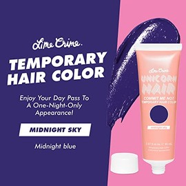 Lime Crime Tinte Temporal Para El Cabello, Midnight Sky: Tinte Semipermanente Que No Daña El Cabello, Acondiciona E Hidrata; El Kit De Tinte Temporal 