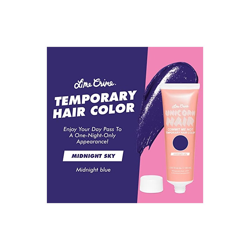 Lime Crime Tinte Temporal Para El Cabello, Midnight Sky: Tinte