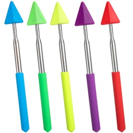 ANCIRS 5 Pcs Retractable Teacher Pointer Sticks, Extendable Finger Pointer Stick for Classroom, Hand Pointer Sticks for Reading - Arrow (Blue,Purple,Yellow,Green,Red)
