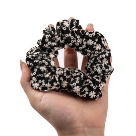 Cicimeiluody Scrunchies for Women's Hair - Organic Cotton Fluffy Hair Scrunchies|Scrunchies for Girls | Scrunchie | Hair Bands & Ponytail Holders (4, Sky Blue+Navy Blue+ Green +Black, Petite)