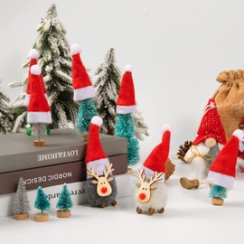 120 Pcs Mini Santa Hats- Christmas Lollipop Hat for Crafts- Mini Santa Claus Hat Wine Bottles Cover for Christmas Silverware Holders Table Dinner Decorations