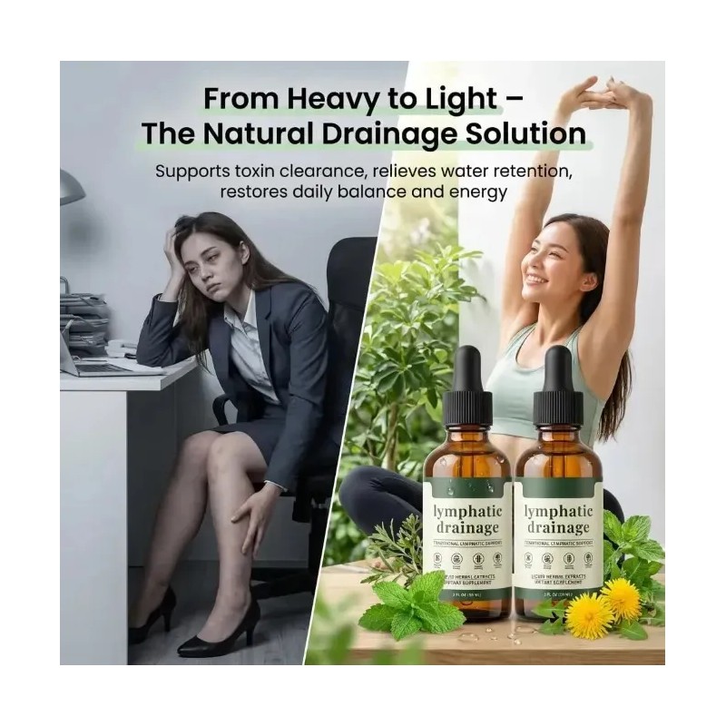 2pcs Gotas Líquida Drenaje Linfático Liposomal 4oz Sin Sabor