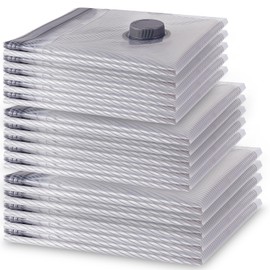 VMstr 15 Pack Travel Vacuum Storage Bags, Vacuum Packing Seal for Luggage and Suitcase, Compression Bags for Travel