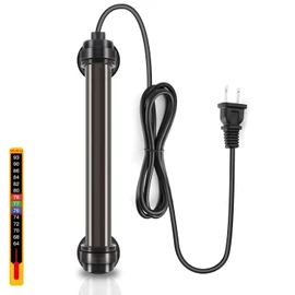Orlushy 25W Submersible Small Fish Tank Heater with Free Thermometer, Preset Temperature 78℉ Aquarium Heater for 1-5 Gallon Freshwater & Saltwater Tank