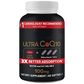 Ultra CoQ10 100mg Softgels, Coenzyme Q10 with Vit4m!n E, Dietary Supplement - 60 Count
