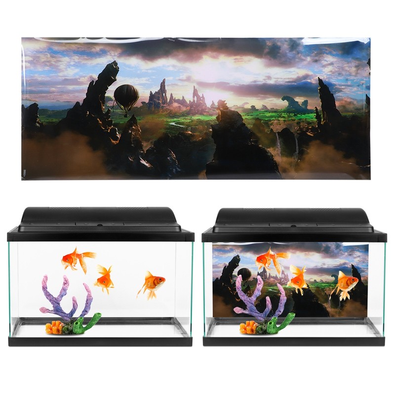 Background Poster Decorative Painting PVC Sticker Landscape Image for Aquarium