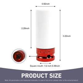 21mm Impact Socket 1/2 Drive, 6-Point Deep Lug Nut Socket