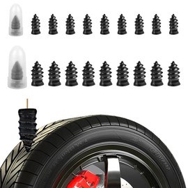 DKJLSTORE Tire Repair Tool Kit, Puncture Repair Kit, For Automobiles (Large/Small, 2 Sizes, 10 Each Piece), Set of 20, Tire Repair, Heat Resistant, Storage Case Included, Rubber Spikes for Repairing