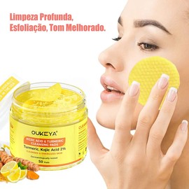 Aclarante Manchas Poros Acné Grasa Pads Cúrcuma Kójico 50pz