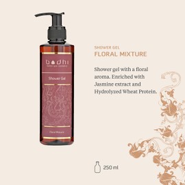 BODHI® Shower Gel Flower Mix 250 ml | with Wonderful Floral Fragrance | Organic Quality | 98% Natural