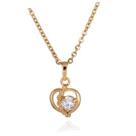 SHOWERORO Hollow Out Heart Shape Pendant Necklace for Women Dazzling Zircon Chain Golden Temperament Jewelry Delicate Design for Everyday Wear