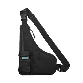 JoyRole Universal Radio L Shape Chest 2 Pockets Harness Tactical Vest Nylon Vest Walkie Talkie Chest Rig Pack Pouch Holster for Baofeng Motorola Two Way Radio Vest (Black)