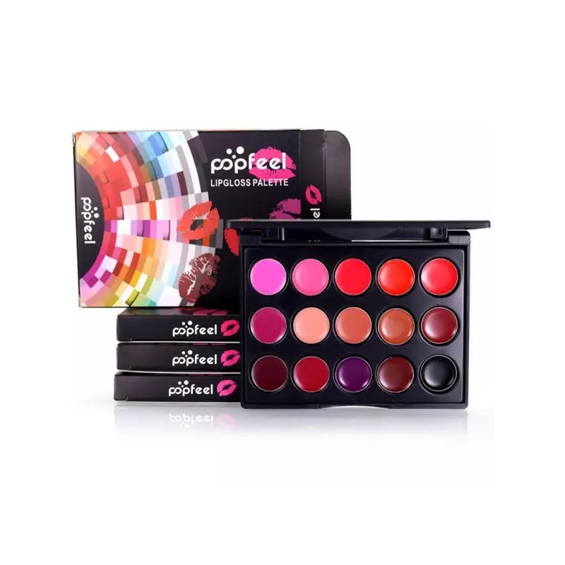 lucyliu04 립글로스 프로페셔널 15 컬러 미니 팔레트 10cm Professional Lip