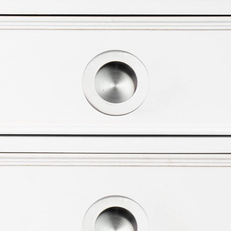 Risbay 4PCS Sliding Door Pull,Silver Flush Finger Pulls,2-inch Dia.Round Flush