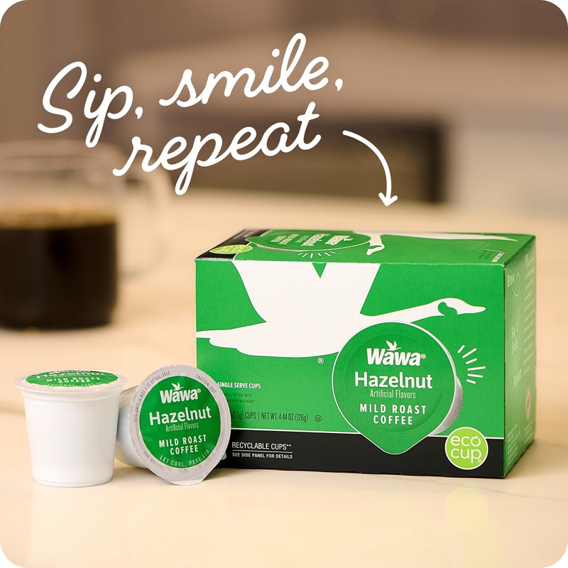 Wawa Mild Roast Single Cup Hazelnut Coffee Pods, 12 Pods,