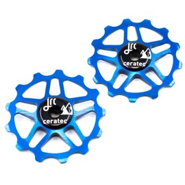 JRC Components Pair of 13T Jockey Wheels for Shimano MTB 12SPEED | Ceramic Derailleur Pulley Wheel | Hybrid Ceramic Bearing | MTB Bike Rear Derailleur Pulley Wheels |Hybrid Ceramic Pulley Wheels-Blue