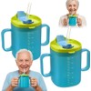 BIZOI 2PCS Elderly Spill Proof Cups, 300ml Unspillable Cup with