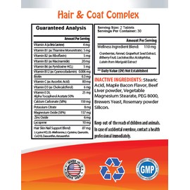 Itch Relief for Dogs - Pets Healthy Hair and Coat - Boost Immune System - Nail Health - Premium Complex - Dog Vitamin c - 120 Treats (2 Bottles)