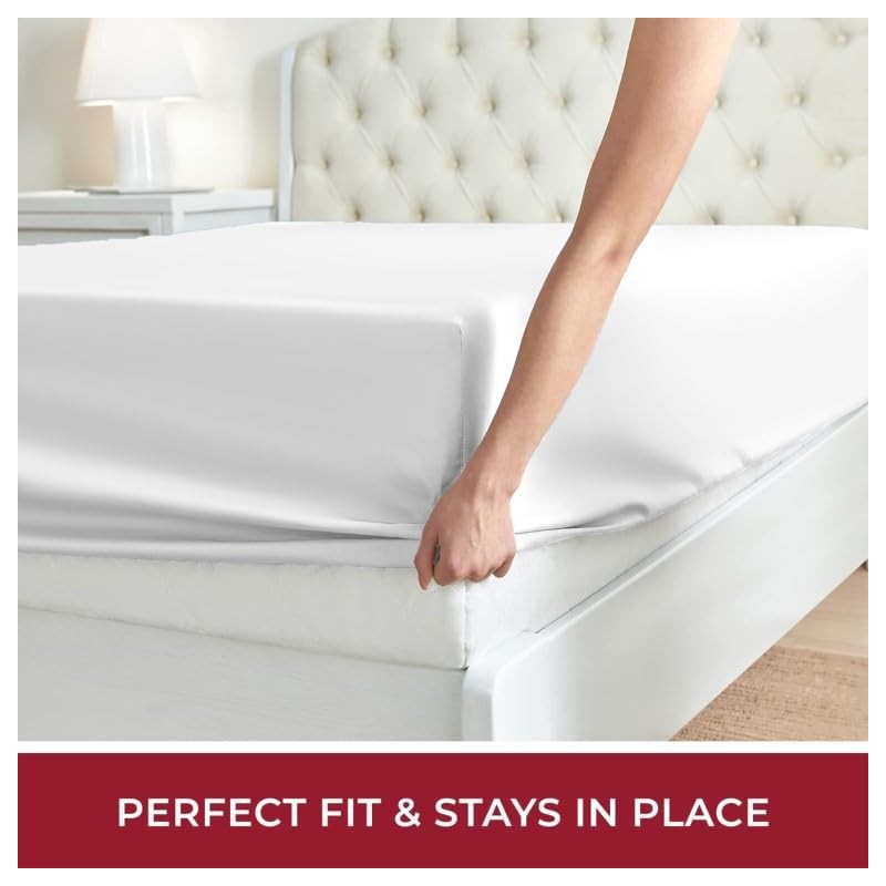 Prime Linens Extra Deep 30Cm Plain Fitted Sheet, Elastic Pocket