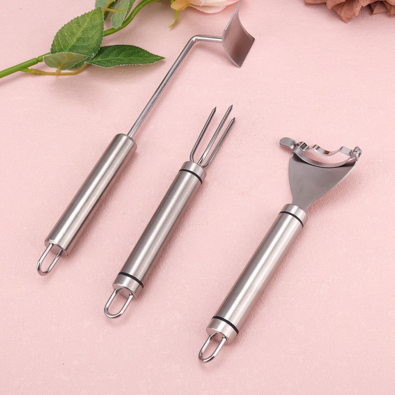 3pcs Corn Cob Peeler, Stainless Steel Corn Cob Holders Stripper