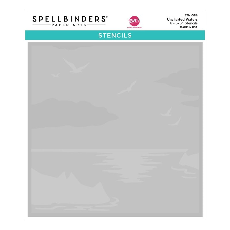 Spellbinders STN-088 Uncharted Waters Stencil from The Fair Winds Collection