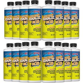 Oxalic Acid (16 Pack, 32lbs Total) 99.6% Pure - Metal & Wood Cleaning and Bleaching, Rust Removal (C2H2O4) - HDPE Container w/ Resealable Child Resistant Cap