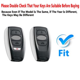 Yuebutor Key Fob Cover Case Compatible With Subaru Forester Outback Ascent Crosstrek BRZ Impreza STI Legacy WRX Accessories (Black)