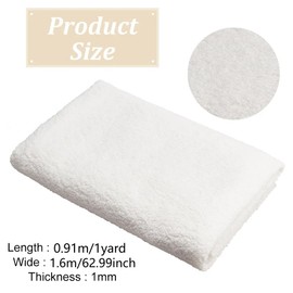 FINGERINSPIRE 1 Yards Teddy Bears Fabric for Stuffed Toy 63inches Wide White Knitted Teddy Plush Fabric Polyester Plush Fabric with Little Curls by The Yard for Sewing Projects Plush Coats Blankets