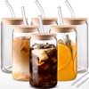 Glass Cups with Lids and Straws 6pcs, 16oz-DWTS Cute Tumber,Beer
