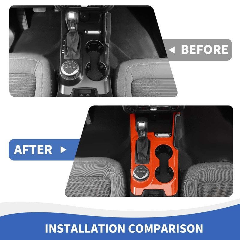 RAZPOY Gear Shift Panel Cover Center Console Cup Holder Trim