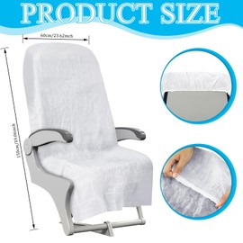 SmoothNovelty 20 Pack Disposable Airplane and Public Seat Covers Non-Woven Fabric Safety Protection Seat Cover Individually Wrapped Safety Protection Protectors for Train Bus Car Office Movie Theatre