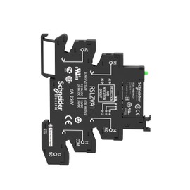 Schneider Electric | RSL1PVBU - Narrow Interface Relay Plug-in Relay Interface Relay RSL in Base, 1W, 6A, LED, Screw Terminals, 24VAC/DC - 6.2 x 78.6 x 95 mm